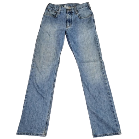 Carhartt Rugged Flex Men's Blue Jeans Size 27x29 1/2 Relaxed Fit Straight Leg - Picture 1 of 15